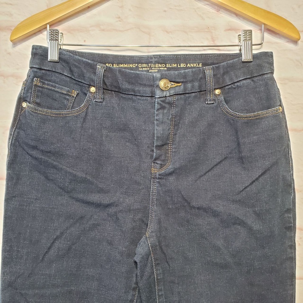 Chicos So Slimming Girlfriend Slim Leg Ankle Jeans Dark Wash Stretch Womens 4/SM - Picture 6 of 15